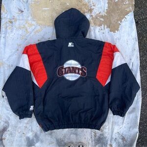 Vintage Starter SF Giants San Francisco MLB Baseball Anorak Puffer Jacket mens